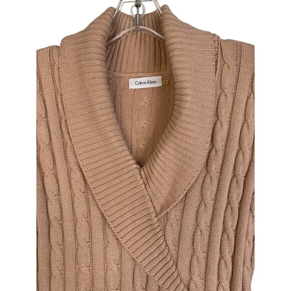 Calvin Klein Sparkle Sweater Dress Tan Size Small - Picture 6 of 9